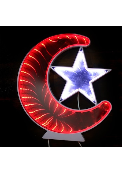 Ay Yıldız Işık Pano Türk Bayrağı Led Dekoratif Aydınlatma Duvar Süs Wt-bm079 Pop Diğer