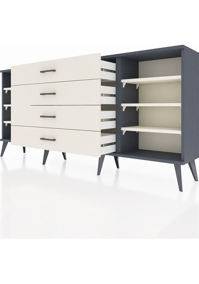 Arges Konsol 6 Raflı 4 Çekmeceli 176x30x83 Antrasit-aytaşı/aytaşı Aytaşı/aytaşı Arges Konsol 6 Raflı 4 Çekmeceli 176x30x83 Antrasit-aytaşı/aytaşı Aytaşı/aytaşı
