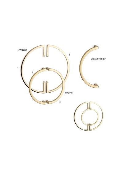 System Mobilya Kulbu Gold/altın Renk 64mm Kulp Sy4701 0064 Gl Çok Renkli