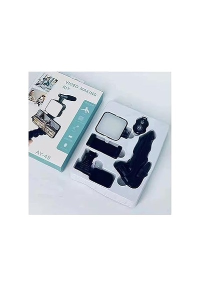 Ayrex Tripod, Selfie, Video Üretimi İçin Kit, Stand, Uzaktan Kumandalı Mikrofon Led Işık Ve Mini Tripod Telefon Vlo