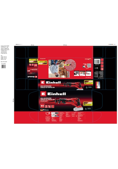 Einhell TE-AP 18/22 Li, Akülü Kılıç Testere Seti (2,5 Ah Akü ve Şarj Cihazı Dahildir)