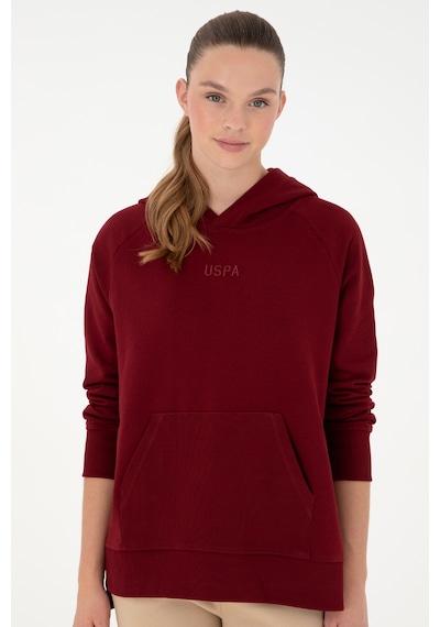 U.S. Polo Assn. Kadın Bordo Kapüşonlu Sweatshirt 50296944-VR014