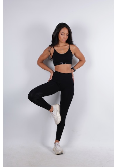 Goat Spirit Pro Seamless Askılı Crop - Jet Siyah Em-31