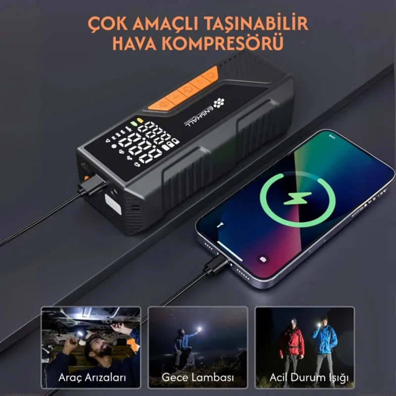 Rico 022-RC4076 Şarjlı Dijital Hava Kompresörü