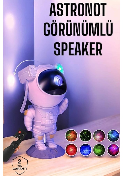 Tek Astronot Bluetooth Hoparlör Gökyüzü Projektör Gece Lambası Najmaddin