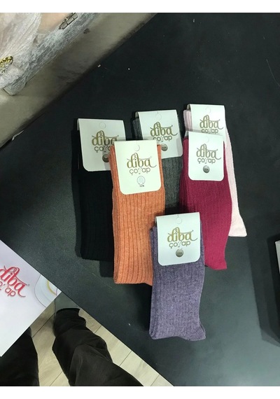 6 Adet Yünlü Kadın Soket Çorap 0552 Çok Renkli