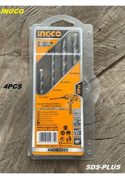 İngco Pro Sds Plus Beton Delme Ucu Duvar Mermer Delme Uç Seti 6-8-10mm 4pcs Matkap Ucu