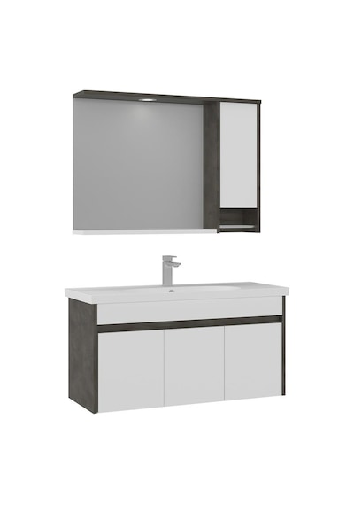 Orka Aydos 100 Cm Retro Gümüş/beyaz Banyo Dolabı Alt Modül Ve Lavabo Beyaz Orka Aydos 100 Cm Retro Gümüş/beyaz Banyo Dolabı Alt Modül Ve Lavabo Beyaz