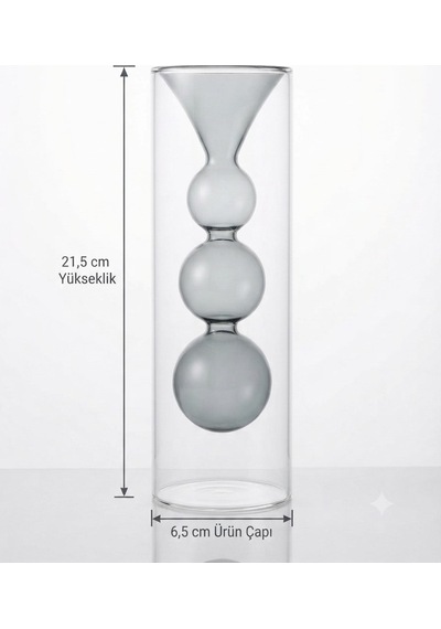 Cidarlı Cam Vazo - Füme