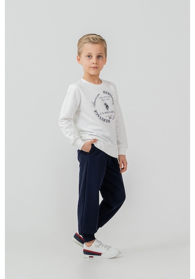 U.S. Polo Assn. Erkek Çocuk Baskılı Beyaz Uzun Kol Eşofman Takımı Us2600-c-v1 Us2600-c-v1