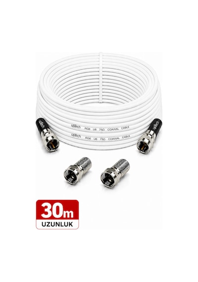 Uptech Hd Uydu Anten Kablosu 30 Metre F Konnektörlü Full Hd 4k Tv Kablosu