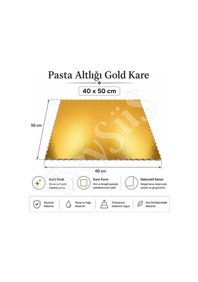 Pasta Altlığı Gold Kare 40x50 Cm