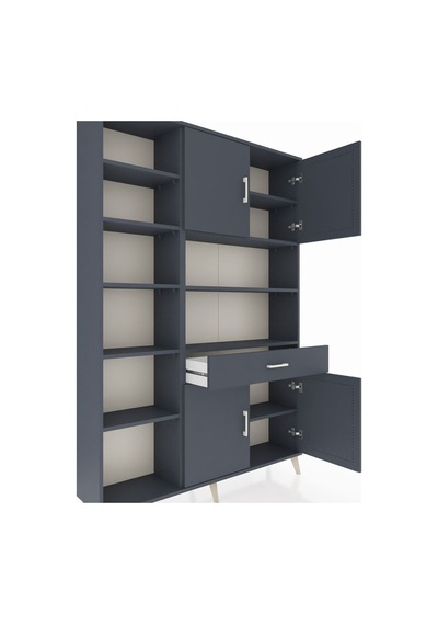 Arges Dolap 10 Raflı Tek Çekmeceli 4 Kapaklı 132x30x195 Antrasit-antrasit/antrasit Antrasıt/antrasıt Arges Dolap 10 Raflı Tek Çekmeceli 4 Kapaklı 132x30x195 Antrasit-antrasit/antrasit Antrasıt/antrasıt