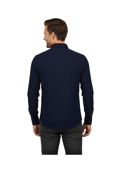 Advante Erkek Spor Slim Fit Uzun Kol Petek Fitilli Gömlek Bgl-st04824 Lacivert