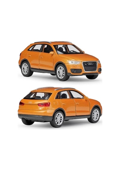Welly Lisanslı Audi Q3 Çek Bırak Metal Model Araba 1:32-1:34 - Turuncu