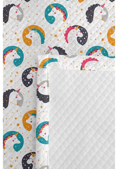 Evimde Bambaşka Unicorn Pastel Kız Çocuk Pike Takımı-yıldızlı Turkuaz Antrasit Bebek Odası Yatak Örtüsü-160x220 CM Evimde Bambaşka Unicorn Pastel Kız Çocuk Pike Takımı-yıldızlı Turkuaz Antrasit Bebek Odası Yatak Örtüsü-160x220 CM