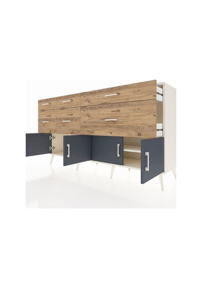Hyperion Konsol Tek Raflı 6 Çekmeceli 4 Kapaklı 176x44x99 Aytaşı- Aytaşı-antrasit/çam Hyperion Konsol Tek Raflı 6 Çekmeceli 4 Kapaklı 176x44x99 Aytaşı- Aytaşı-antrasit/çam