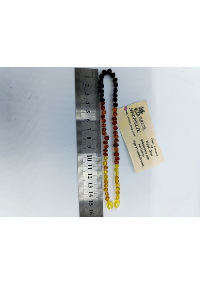 Çocuk Kehribar Kolye Organik Şifa Taşı 32 Cm -1033 Çok REnkli