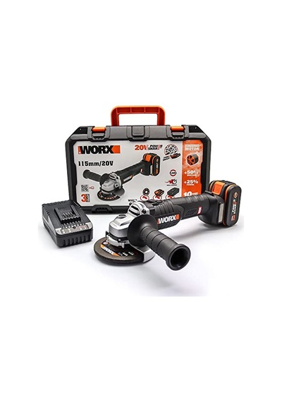 20volt 4.0ah. Li-ıon Tek Akülü 115mm Kömürsüz Profesyonel Şarjlı Avuç Taşlama