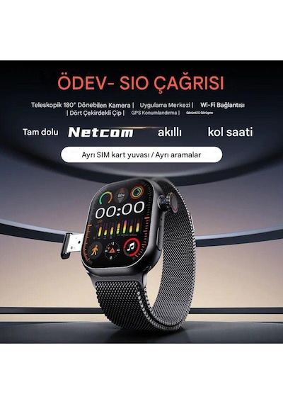 Hw S10 Call 5g Android Amoled Ekran Gps, Nfc, Kamera Yapay Zeka Destekli Akıllı Saat Btk Kayıt