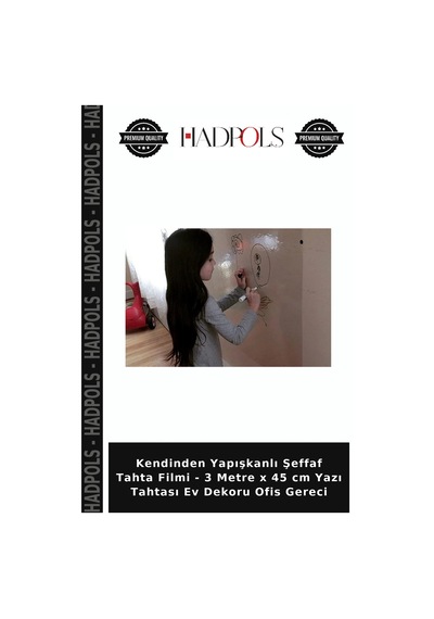 Kendinden Yapışkanlı Şeffaf Tahta Filmi - 3 Metre X 45 Cm Yazı Tahtası Ev Dekoru Ofis Gereci