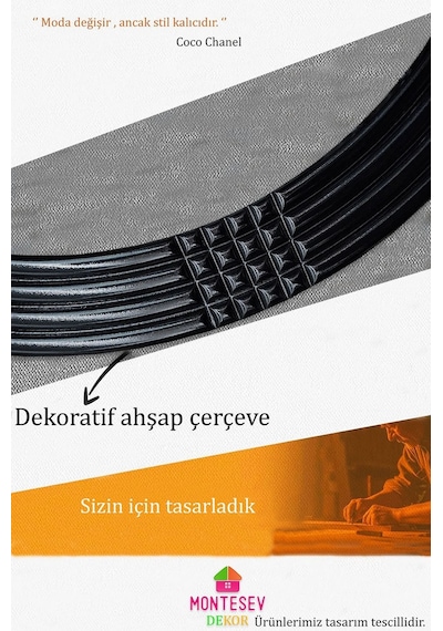 Safir Siyah Dekoratif Ayna Yuvarlak Işlemeli Duvar Aynası 69 Cm Siyah