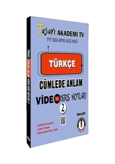 TYT DGS KPSS ALESS MSÜ Türkçe Cümlede Anlam Video Ders Notları  -  Gizem Şen  -  Tasarı Akademi
