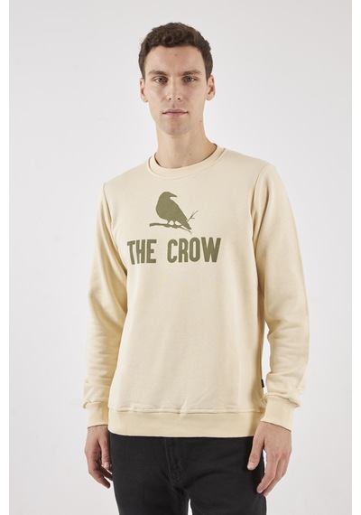 The Crow Zoom Ekru O-yaka Sweatshırt Ekru