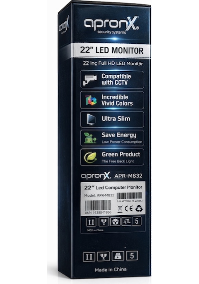 Apronx Apx-nws22 22" Led 1080p Vga+hdmi+ses Monitor