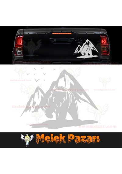 Ayı Dağ Manzarası Off Road Oto Sticker, Araba Sticker