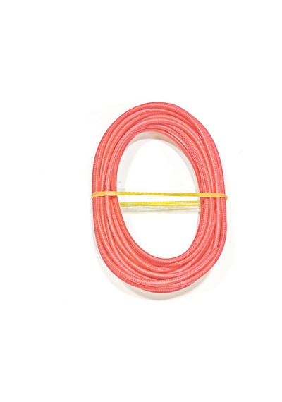Kırmızı Renk 1,5mm Cam Elyaf Örgü Yanmaz Kablo 5metre, -60/+180 C 1 Adet