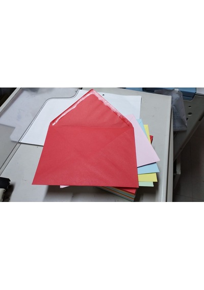 Eser Renkli Davetiye Zarfı 5 Renk 13x18cm 80gr. 100 Adet