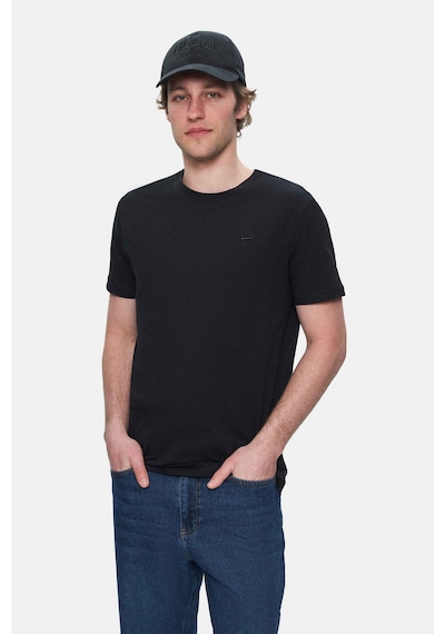 Ucla Harper Siyah Bisiklet Yaka Nakışlı Standard Fit Erkek Tshirt Siyah