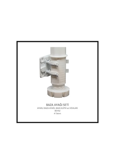 Baza Ayağı Seti, 10 Cm, Beyaz, 4 Takım Beyaz