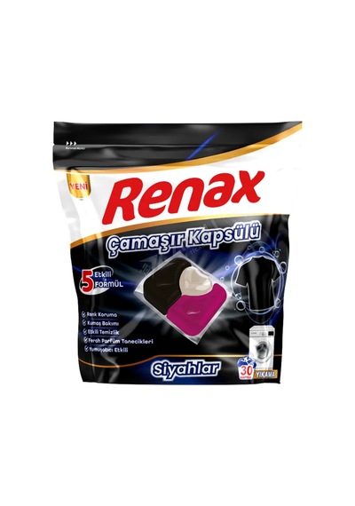 Renax Çamaşır Makinesi Kapsülü Siyahlar 30'lu