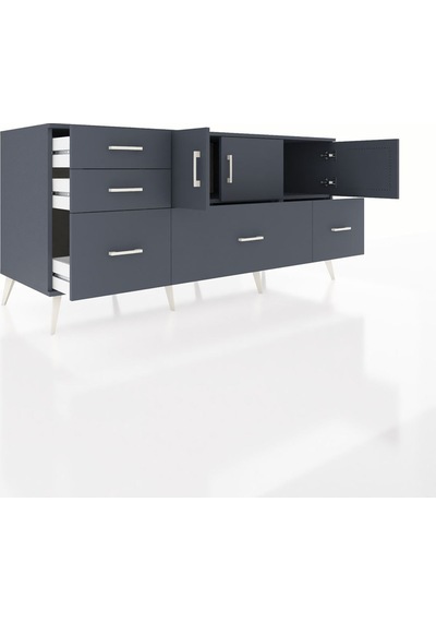 Kronos Konsol 2 Raflı 5 Çekmeceli 3 Kapaklı 176x59x83 Antrasit-antrasit/antrasit Antrasit Kronos Konsol 2 Raflı 5 Çekmeceli 3 Kapaklı 176x59x83 Antrasit-antrasit/antrasit Antrasit