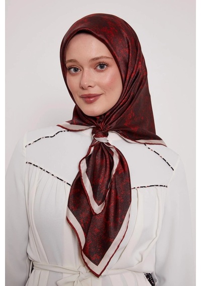 Levidor Kristal Eşarp Bulut Batik Bordo