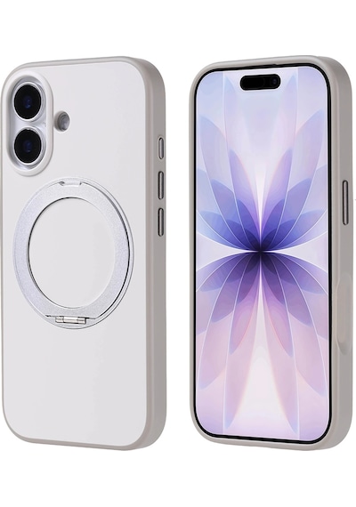 Apple iPhone Uyumlu 17 Kılıf M-safe Şarj Özellikli Standlı Zore Proton Silikon Kapak Gri