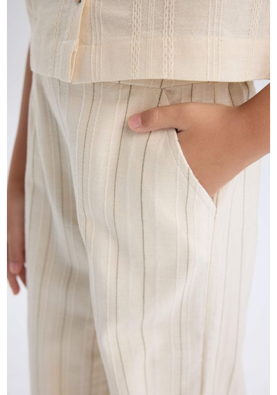 DeFacto Kız Çocuk Wide Leg Geniş Paça Pamuklu Pantolon D9132A825SPBG285 Bej DeFacto Kız Çocuk Wide Leg Geniş Paça Pamuklu Pantolon D9132A825SPBG285 Bej