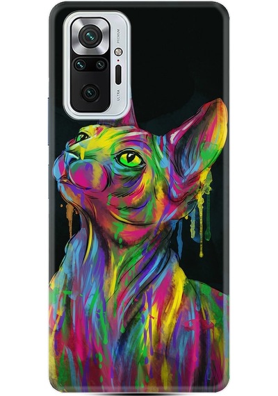 Xiaomi Redmi Note 10 Kılıf Desenli Color Cat 1754