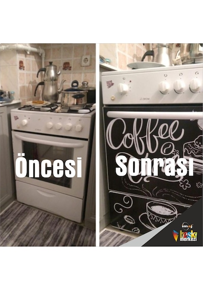 Buzdolabı Ve Bulaşık Makinesi Kapak Folyo Kaplama Coffee Time (382550647)
