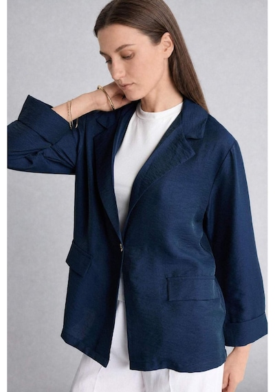 Defacto Regular Fıt Cepli Düğme Kapama Blazer Ceket H1418ax26smnv256 Lacivert-nv256