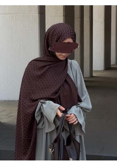Qalortex Scarf Premium Pamuklu Jakar Şal-acı Kahve