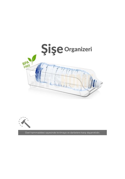 Jet's Home Şişe Organizeri Bpa Free Buzdolabı Düzenleyici Darbeye Dayanıklı Kutu Organizeri Şeffaf