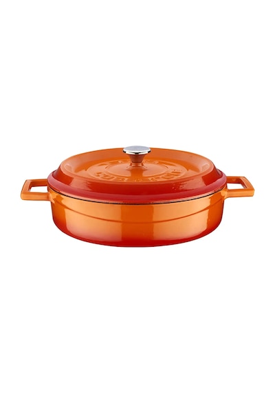 Lava Döküm Yuvarlak Tencere, Trendy, 24Cm, Turuncu