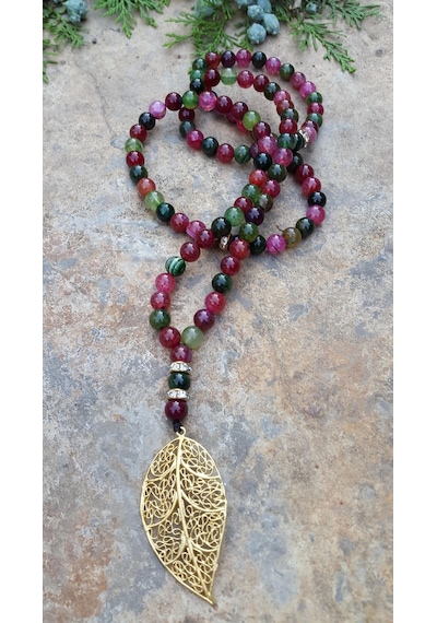 Stoneage Jewellery Akik Doğal Taş 99 Tesbih  Kolye Gümüş