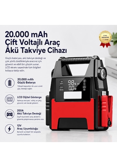 20.000 Mah Çift Voltajlı Araç Akü Takviye Cihazı-1670