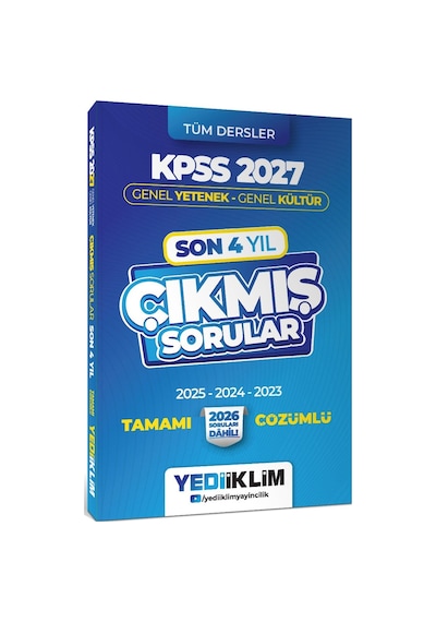 Yediiklim 2027 Kpss Genel Yetenek Genel Kültür Son 4 Yıl Tamamı Çözümlü Çıkmış Sorular-169846