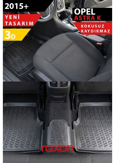 Opel Astra K 2015+ 3d Havuzlu Paspas Tam Uyumlu Su Geçirmez, Kaymaz