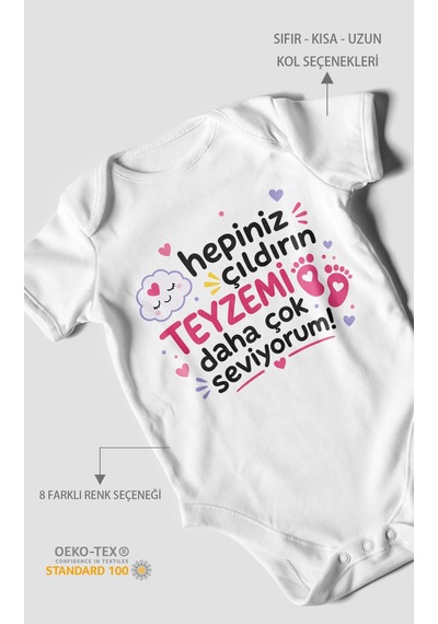 Morivokids Teyzeye Özel Kısa Kollu Bebek Body %100 Pamuk Zbn198-kk Beyaz